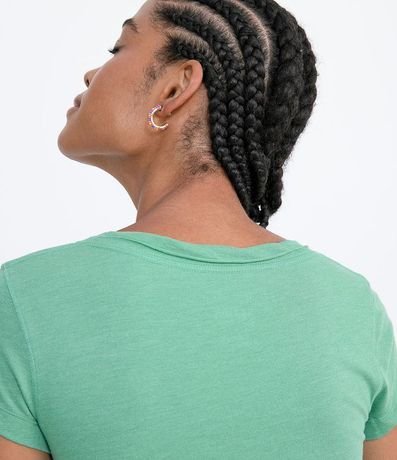 Blusa Básica en Algodón con Manga Corta y Bolsillo Pequeño 4