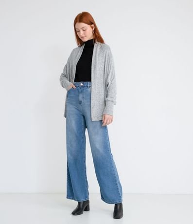 Cardigan Alargado en Tejido de Punto con Ribana en el Puño 4