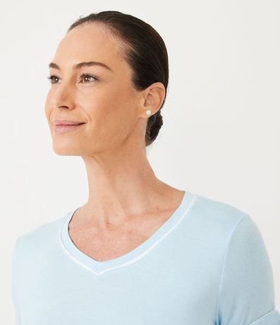 Blusa de Pijama Lisa con Detalles 4