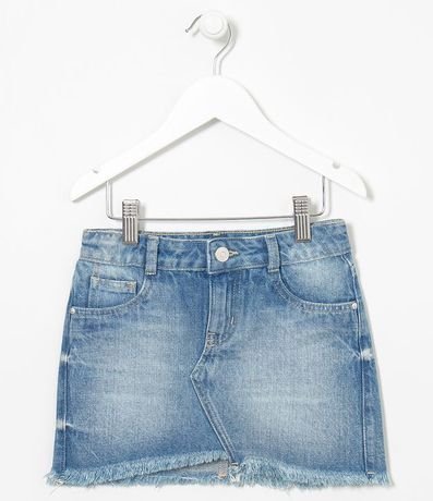 Short Pollera Infantil Jeans con Detalles Tam 5 a 14 años 1