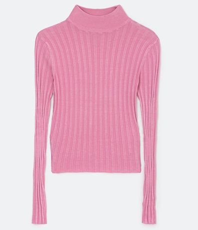 Blusa de Punto Acanalado con Cuello Alto y Manga Larga 5