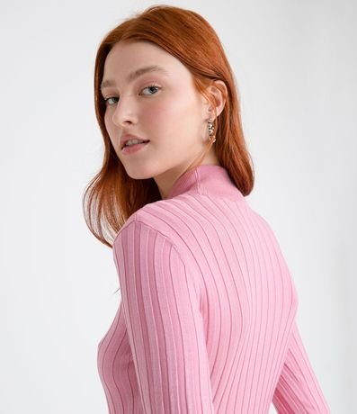 Blusa de Punto Acanalado con Cuello Alto y Manga Larga 4