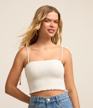 Blusa Cropped Sin Mangas con Lastex en el Cuerpo