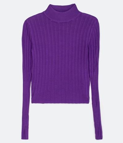 Blusa de Punto Acanalado con Cuello Alto y Manga Larga 5