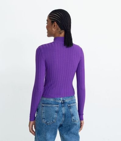 Blusa de Punto Acanalado con Cuello Alto y Manga Larga 2