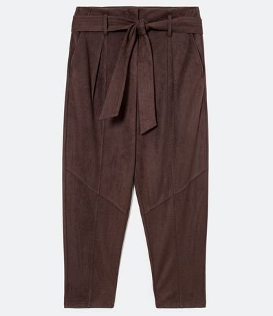 Pantalón Clochard en Fake Suede con Cinturón 5