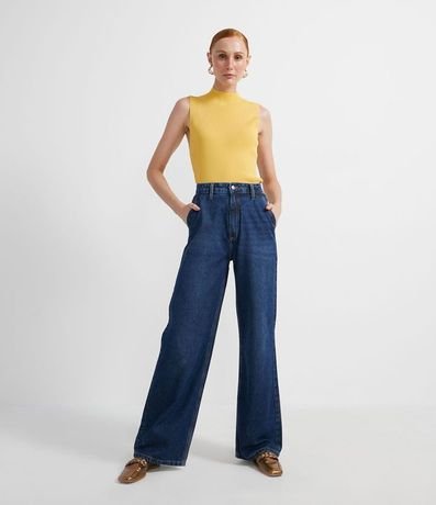 Blusa Musculosa Básica de Punto con Cuello Alto 5