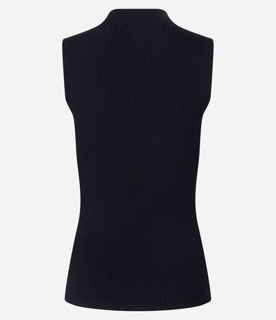 Blusa Musculosa Básica de Punto con Cuello Alto 7