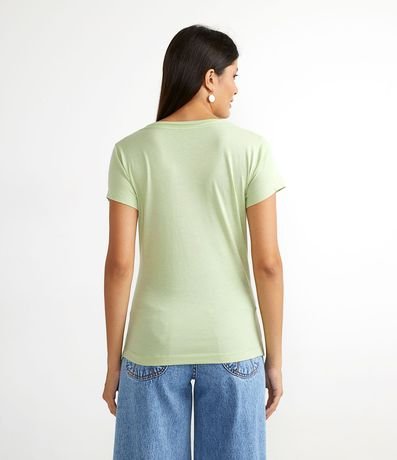 Blusa Básica en Algodón con Manga Corta y Bolsillo Pequeño 2