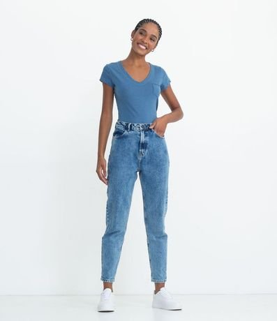 Blusa Básica en Algodón con Manga Corta y Bolsillo Pequeño 5