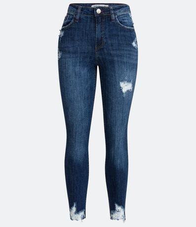 Pantalón Skinny Jeans Lisa con Desgastes y Barra Deshilachada 7