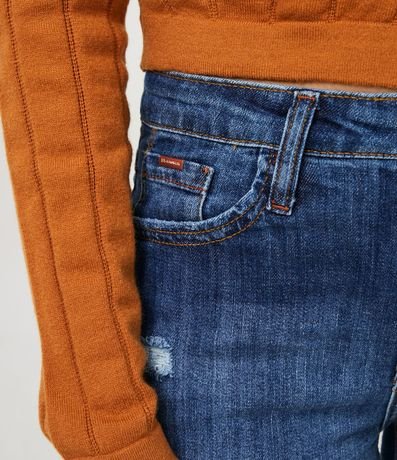 Pantalón Skinny Jeans Lisa con Desgastes y Barra Deshilachada 6