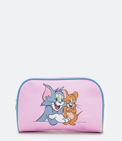 Necesaire Media Luna Safiano Estampa Tom y Jerry 1