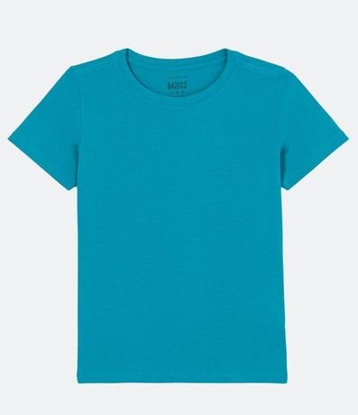 Blusa Alargada Básica en Algodón con Cuello Redondo y Manga Corta 1