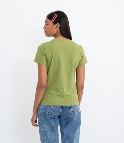 Blusa Alargada Básica en Algodón con Cuello Redondo y Manga Corta 2