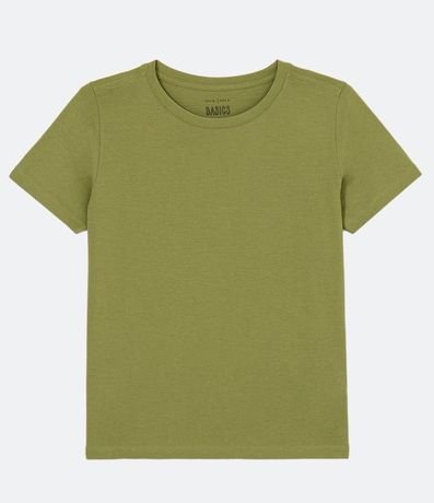 Blusa Alargada Básica en Algodón con Cuello Redondo y Manga Corta 5