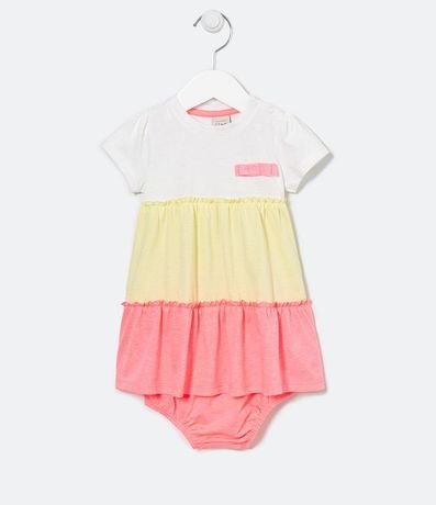 Vestido Infantil Detalles Maria Neon con Bombacha - Talle 0 a 18 meses 1
