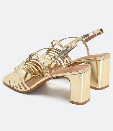 Sandalia Cabedal Trenzado Metalizado Satinato 3
