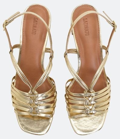 Sandalia Cabedal Trenzado Metalizado Satinato 4