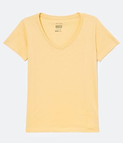 Blusa Básica en Algodón con Escote V y Manga Corta 4