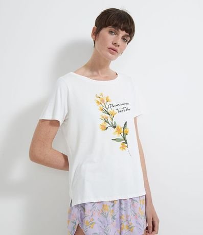 Pijama con Blusa Manga Corta y Short en Viscolycra Estampa Floral 1