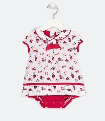 Vestido Body Infantil Cuello Muñeca Estampado Floral - Talle 0 a 18 meses 1
