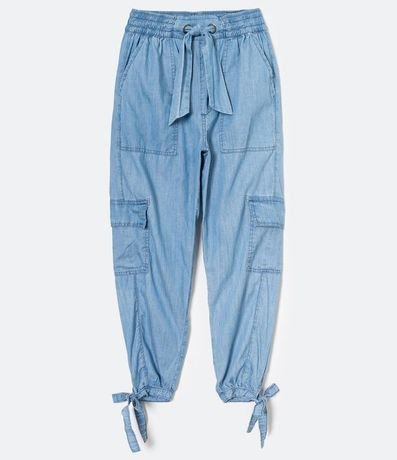 Pantalón Cargo en Liocel con Amarre en la Cintura y en la Barra 6