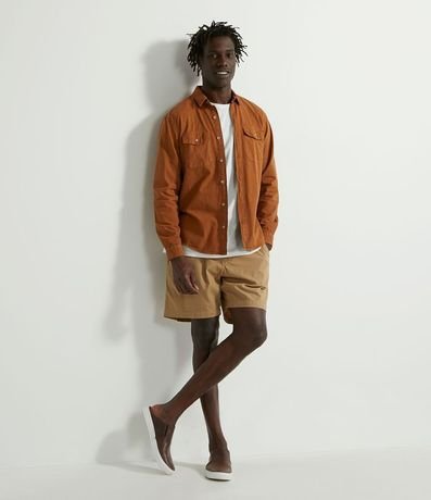 Camisa Manga Larga Lisa con Bolsillos 5