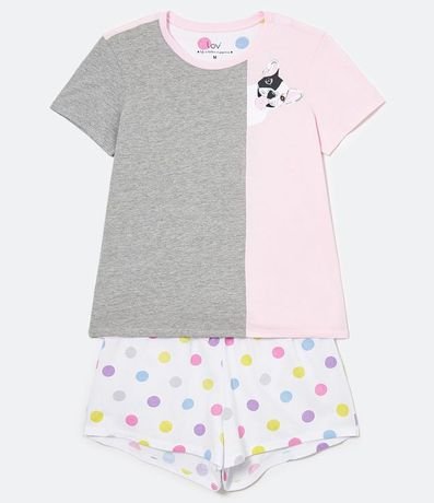 Pijama Manga Corta con Short Estampado 1