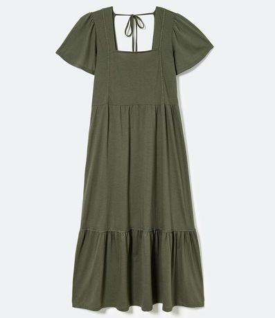 Vestido Midi en Algodón con Entremedios y Volantes Marias 6