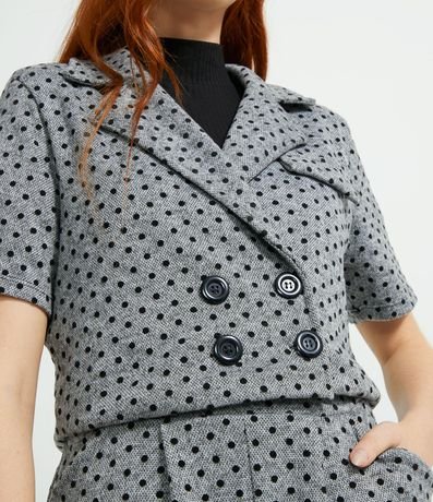 Blazer Punto Roma Lunares Manga Corta Cropped 1