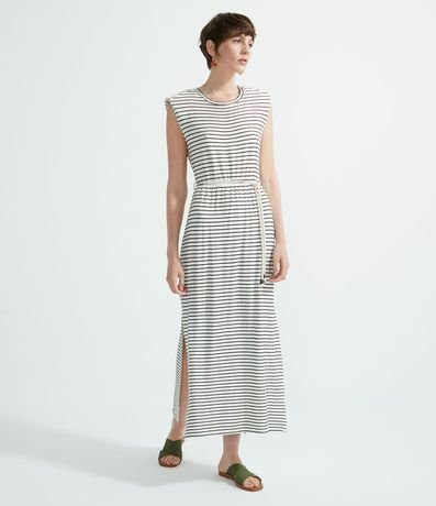 Vestido Muscle Tee Rayada Largo