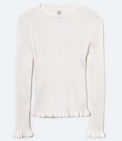 Blusa Manga Larga en Tejido de Punto con Volantes 6