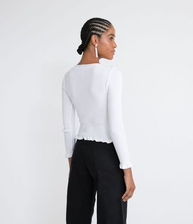 Blusa Manga Larga en Tejido de Punto con Volantes 2