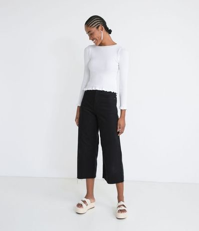 Blusa Manga Larga en Tejido de Punto con Volantes 5