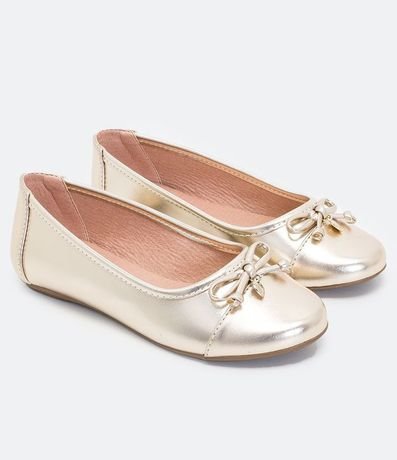 Zapatilla Infantil Metalizada con Lazo - Tam 28 ao 35 2