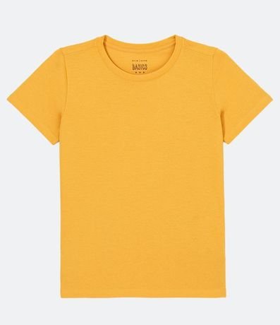 Blusa Alargada Básica en Algodón con Cuello Redondo y Manga Corta 1