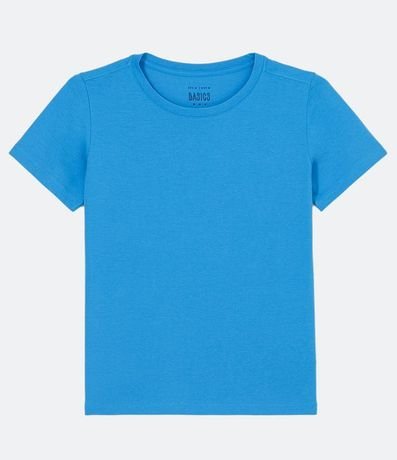 Blusa Alargada Básica en Algodón con Cuello Redondo y Manga Corta 1