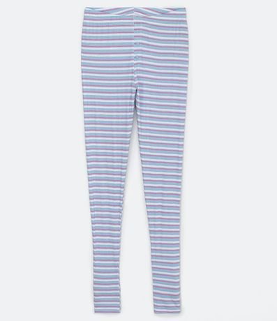 Pantalón de Pijama en Ribana Estampado Rayas con Botones 5