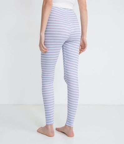 Pantalón de Pijama en Ribana Estampado Rayas con Botones 2
