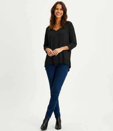 Blusa Básica en Viscosa sin Sisa con Manga 3/4