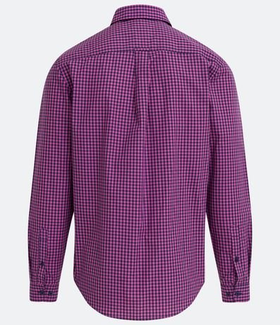 Camisa Slim en Algodón Manga Larga con Estampado Cuadrillé 6
