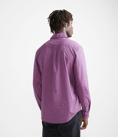 Camisa Slim en Algodón Manga Larga con Estampado Cuadrillé 2