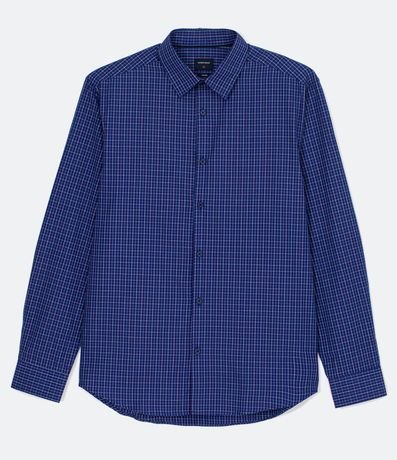 Camisa Manga Larga con Estampado Cuadrillé Vichy