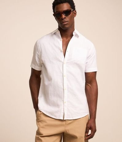 Camisa Manga Corta en Lino con Bolsillo 2