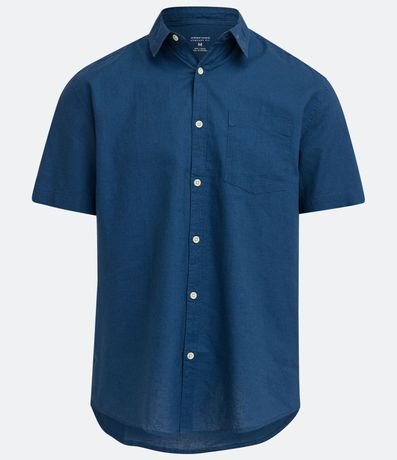 Camisa Comfort Básica en Lino con Bolsillo Delantero 6