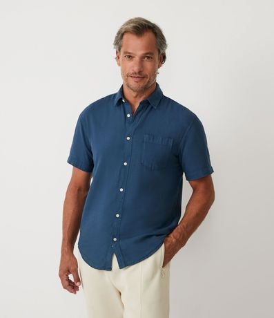 Camisa Manga Corta en Lino con Bolsillo 1