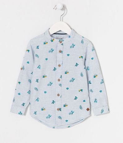 Camisa Infantil Cuello Mao con Estampado de Leones - Talle 1 a 4 años 1