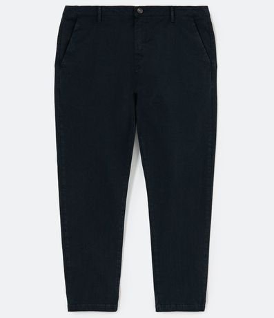 Pantalón Slim Sarjado Cropped Sastrería con Bolsillos 5