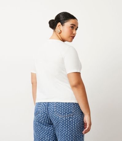 Blusa Básica en Algodón con Cuello V Curve & Plus Size 4